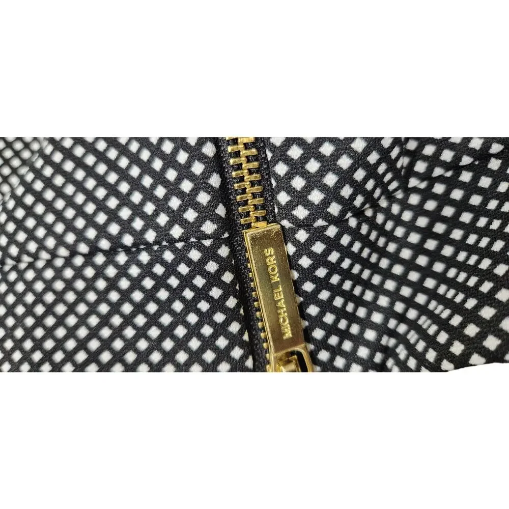 Michael Kors NWT Womens Black White Polka Dot Lined Skirt Sz L - Picture 7 of 10